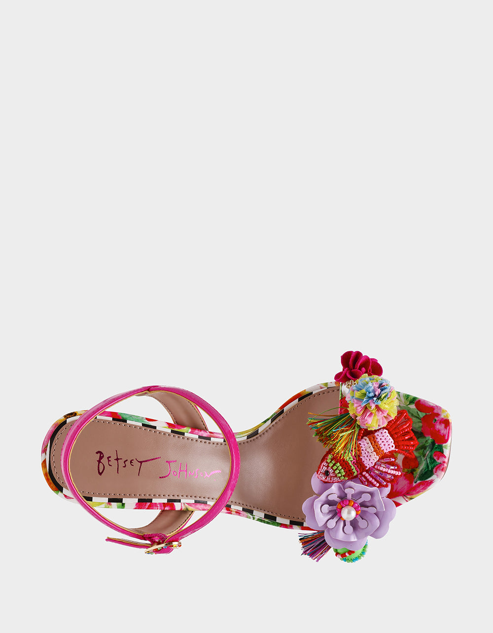 Betsey Johnson Hot Sale - MASEN BRIGHT MULTI Women's Square-Toe Block Heel Floral Decal Heel