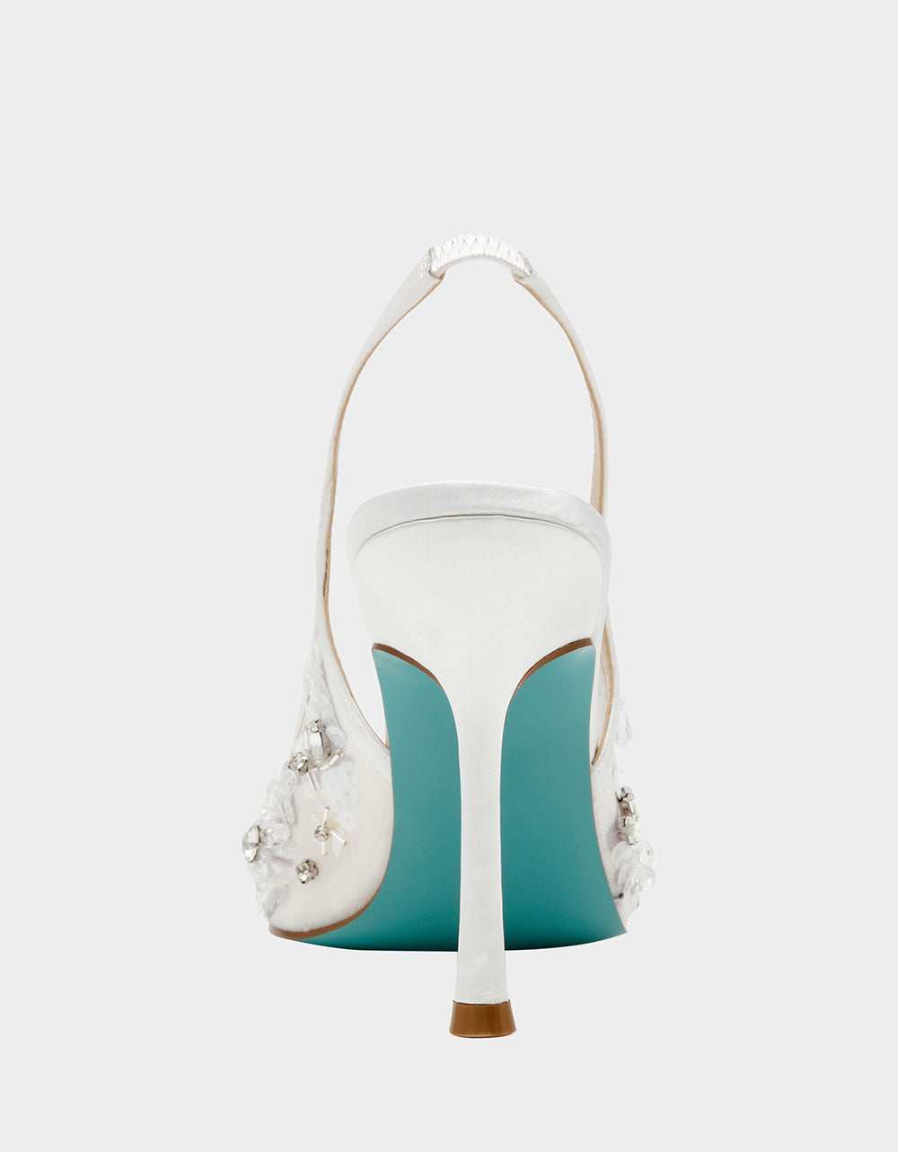 Betsey Johnson Top Pick - EDDIE IVORY Women's Floral Embellished Slingback Mesh High Heel