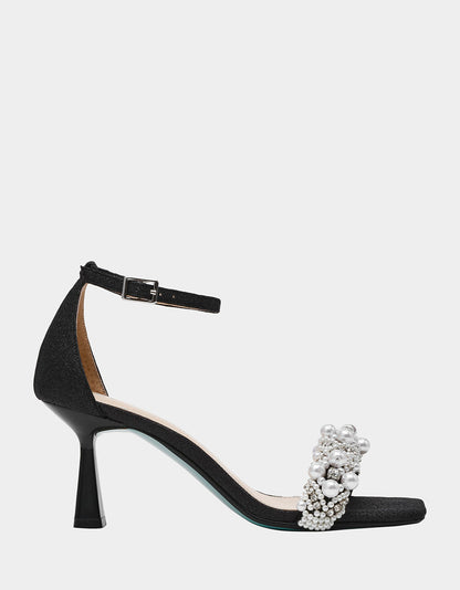 Betsey Johnson Trusted - MILO BLACK Embellished Kitten Heel
