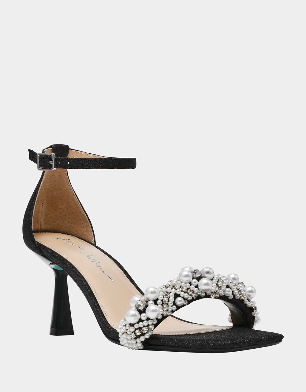Betsey Johnson Trusted - MILO BLACK Embellished Kitten Heel
