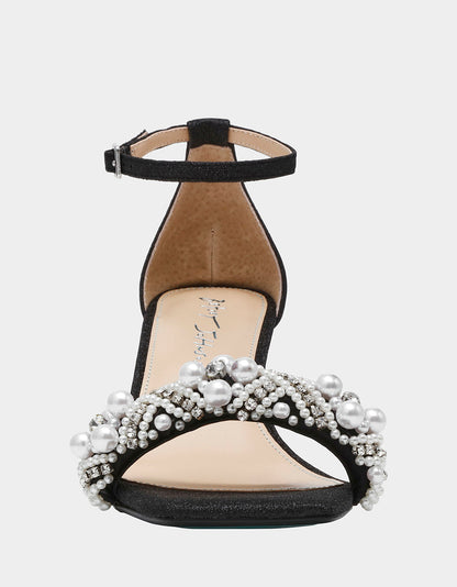 Betsey Johnson Trusted - MILO BLACK Embellished Kitten Heel
