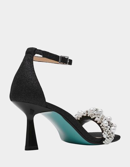 Betsey Johnson Trusted - MILO BLACK Embellished Kitten Heel