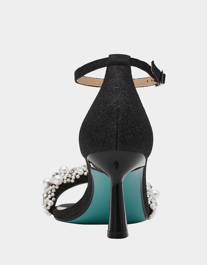 Betsey Johnson Trusted - MILO BLACK Embellished Kitten Heel