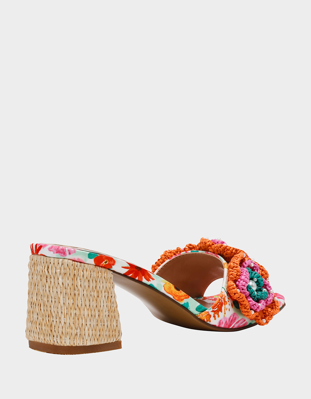 Betsey Johnson Trusted - DIETRICH WHITE MULTI Square-Toe Mule Heel
