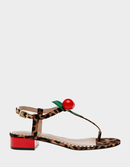 Betsey Johnson Customer Favorite - ASBURY LEOPARD Cherry Sandal