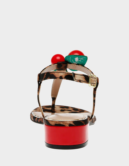 Betsey Johnson Customer Favorite - ASBURY LEOPARD Cherry Sandal