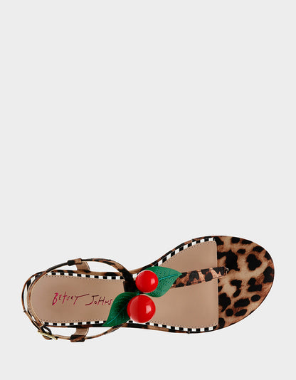 Betsey Johnson Customer Favorite - ASBURY LEOPARD Cherry Sandal