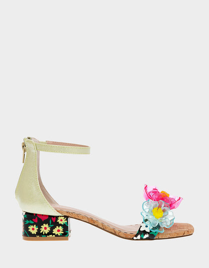 Betsey Johnson Best Seller - OAKLEE GREEN MULTI Floral Sandal