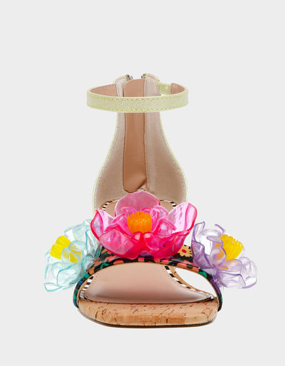 Betsey Johnson Best Seller - OAKLEE GREEN MULTI Floral Sandal
