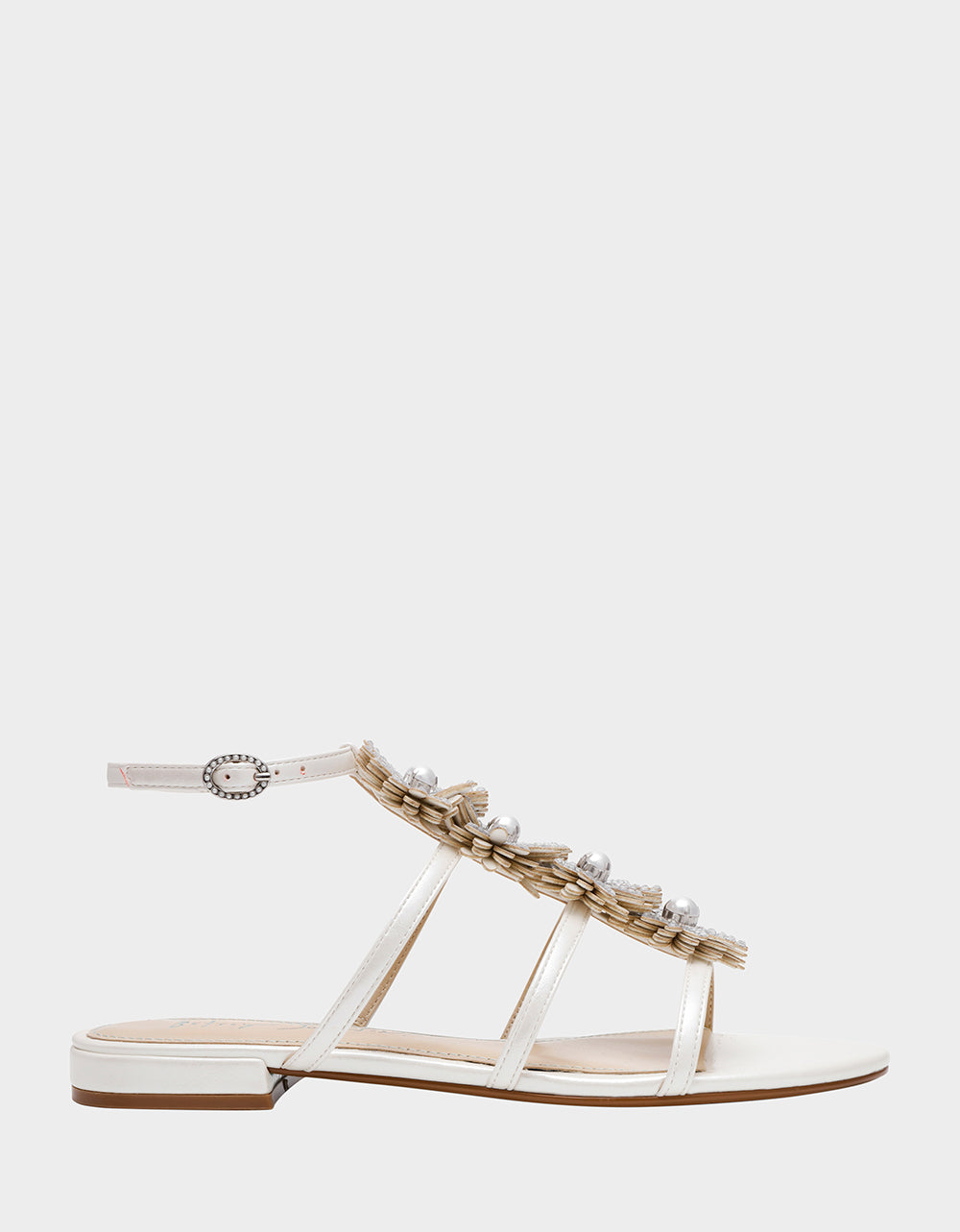 Betsey Johnson Classic - JOYCE IVORY Women's Strappy Rhinestone Embellished Sandal