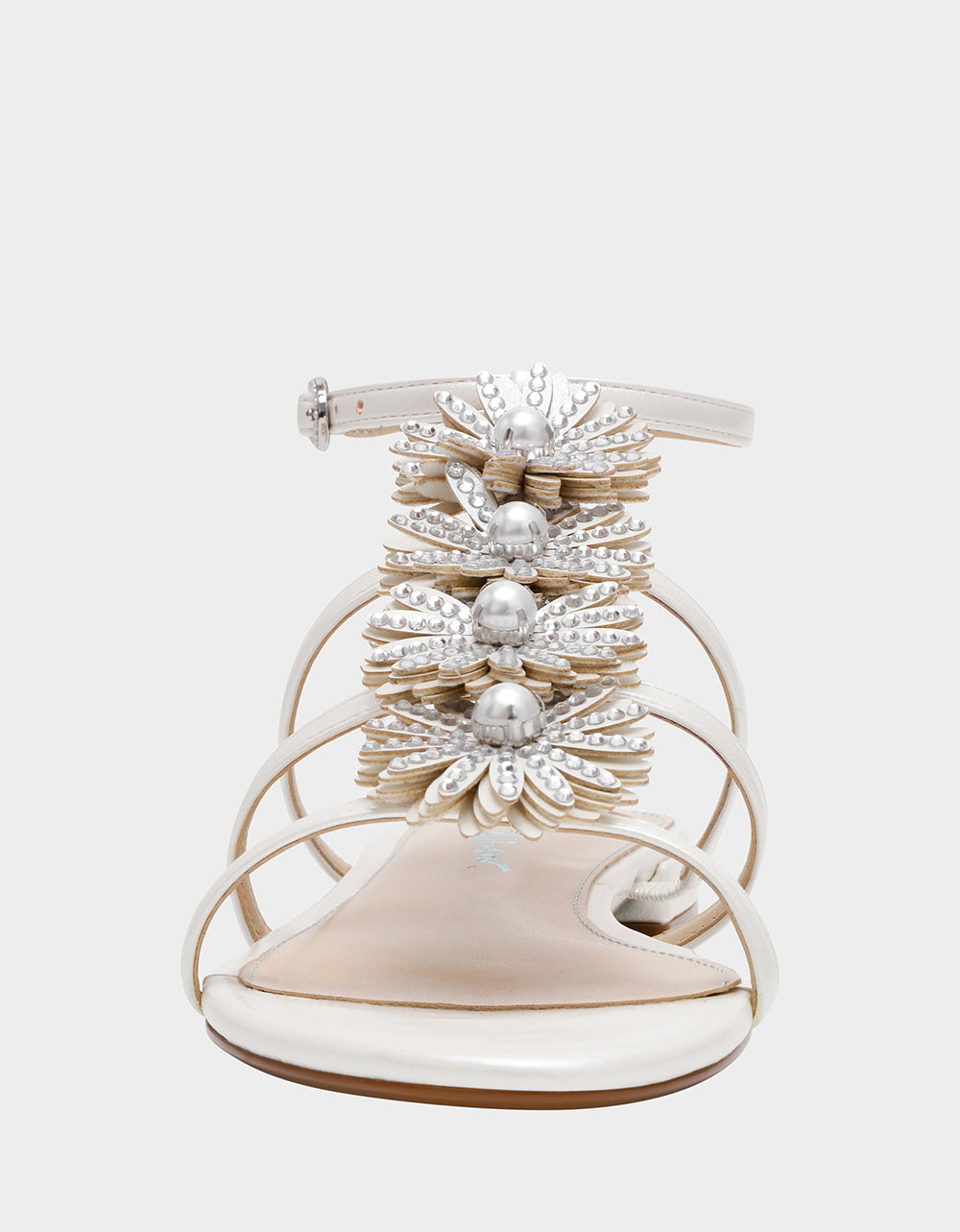 Betsey Johnson Classic - JOYCE IVORY Women's Strappy Rhinestone Embellished Sandal
