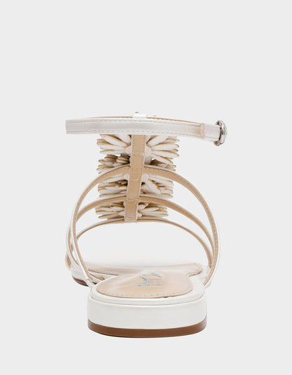 Betsey Johnson Classic - JOYCE IVORY Women's Strappy Rhinestone Embellished Sandal