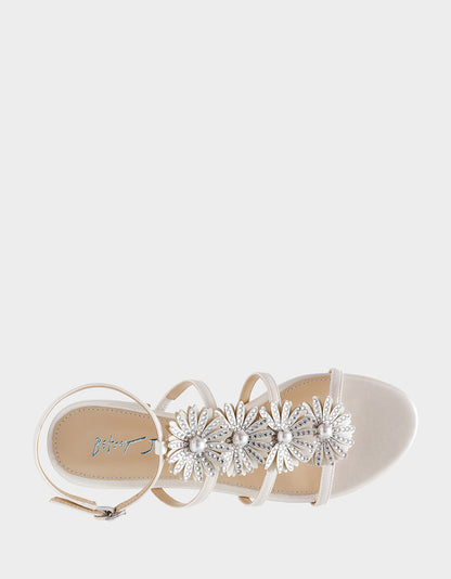 Betsey Johnson Classic - JOYCE IVORY Women's Strappy Rhinestone Embellished Sandal