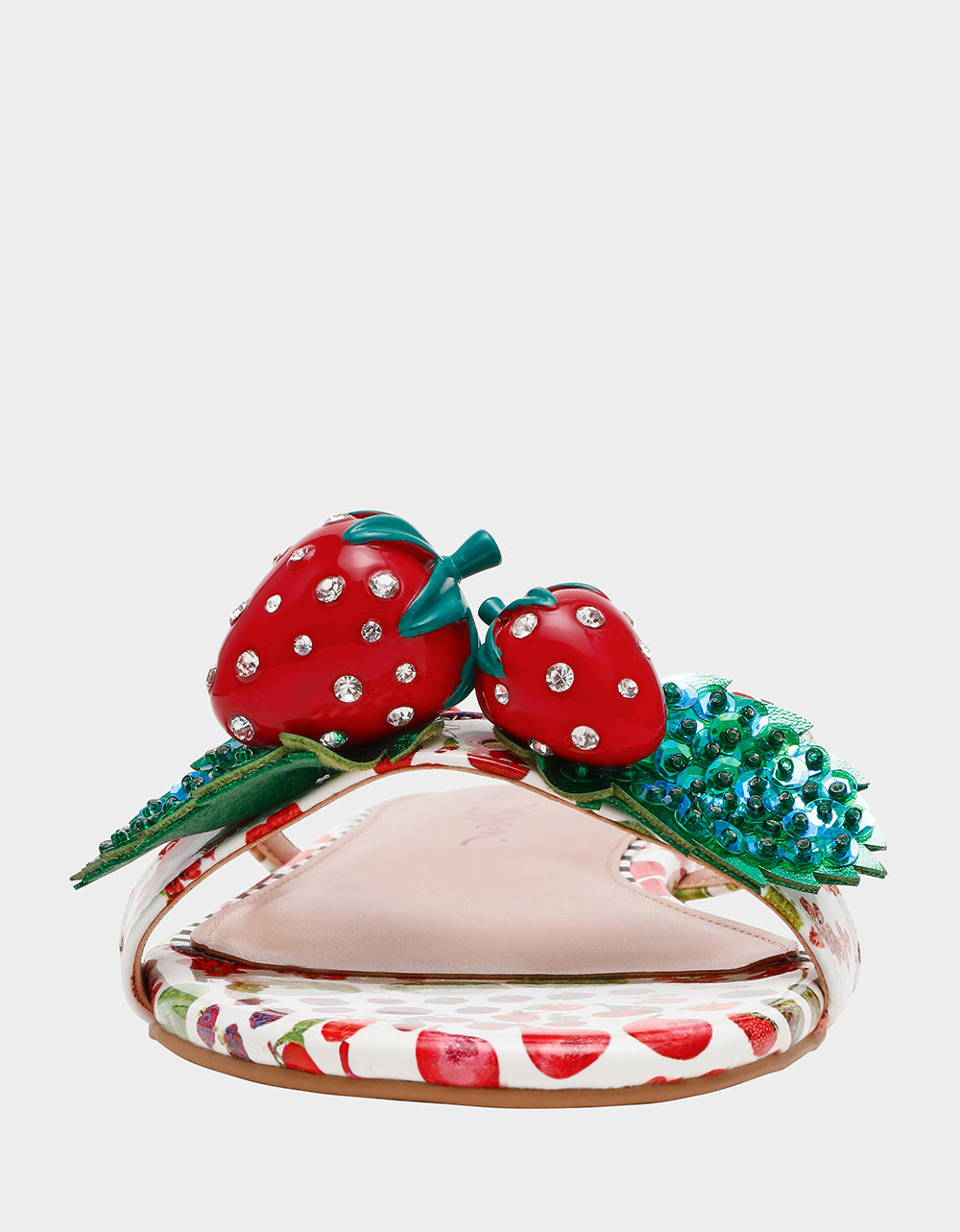 Betsey Johnson Top Pick - GARRIK WHITE MULTI Women's Thong Strappy Fruit Printed Sandal