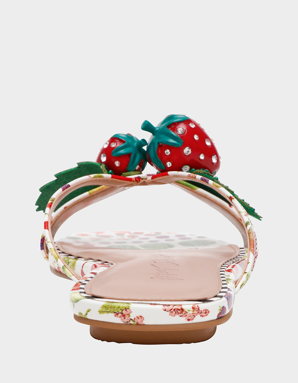 Betsey Johnson Top Pick - GARRIK WHITE MULTI Women's Thong Strappy Fruit Printed Sandal