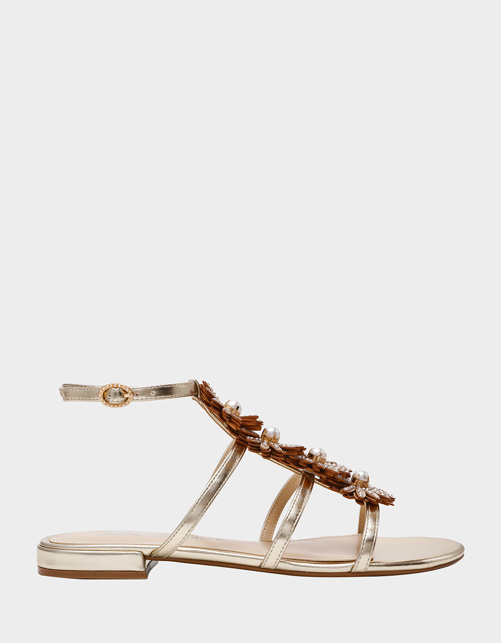 Betsey Johnson Quality - JOYCE GOLD Women's Strappy Rhinestone Embellished Sandal