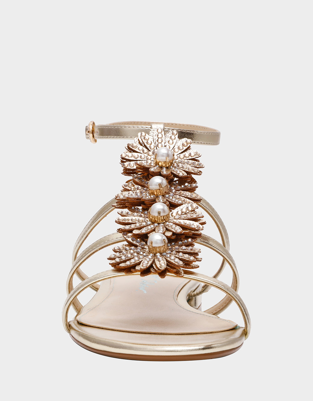Betsey Johnson Quality - JOYCE GOLD Women's Strappy Rhinestone Embellished Sandal