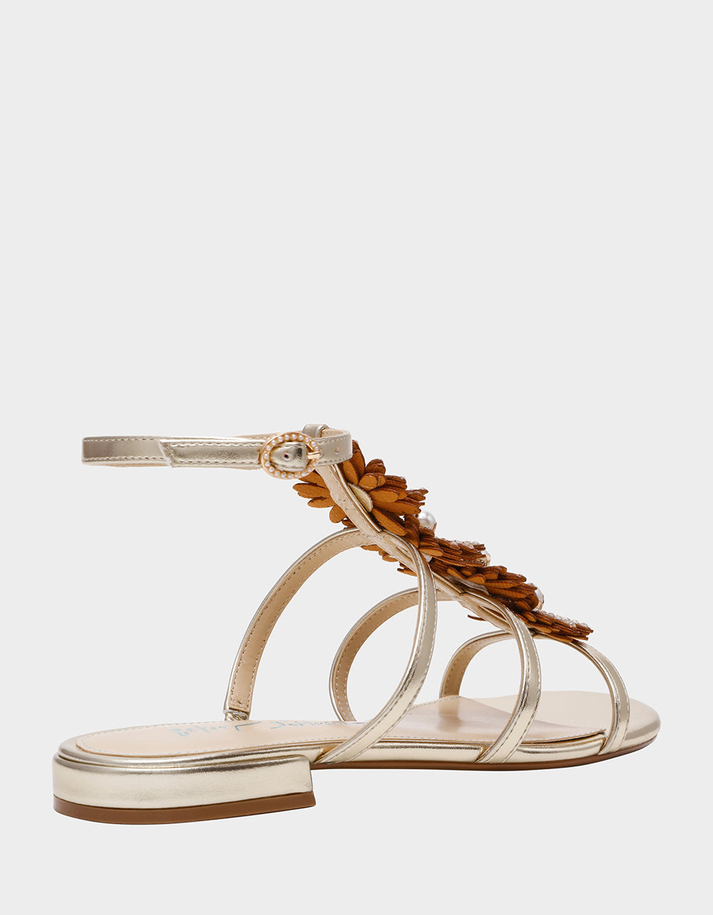 Betsey Johnson Quality - JOYCE GOLD Women's Strappy Rhinestone Embellished Sandal