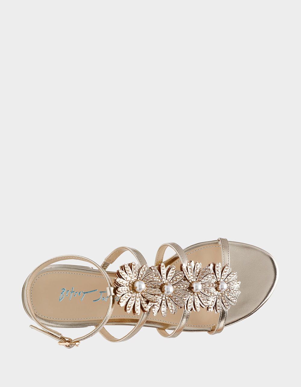 Betsey Johnson Quality - JOYCE GOLD Women's Strappy Rhinestone Embellished Sandal