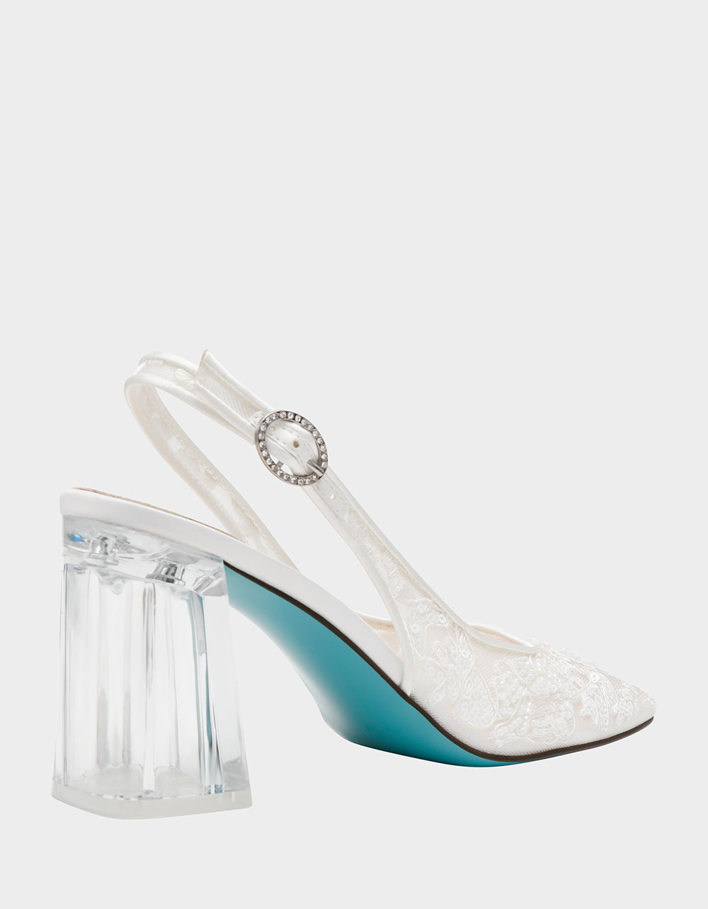 Betsey Johnson Hot Sale - NINAH IVORY Square-Toe Slingback Mesh Block Heels