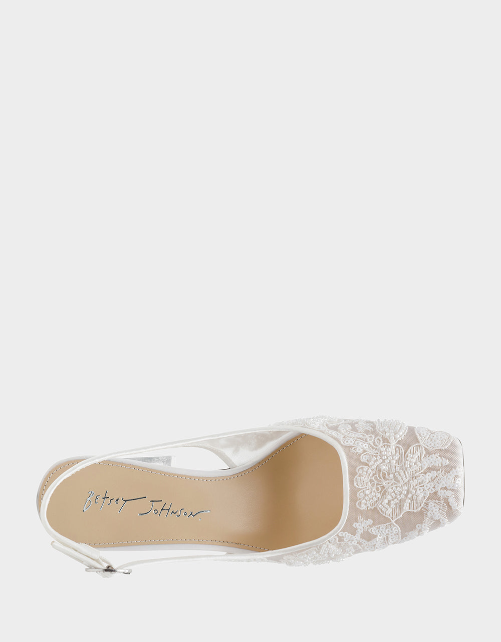 Betsey Johnson Hot Sale - NINAH IVORY Square-Toe Slingback Mesh Block Heels